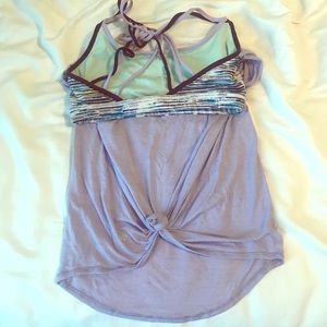 Lululemon 2/4 tank built in bra lilac